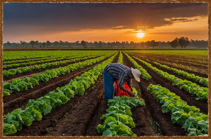 cabbage farm using organic fertilizer